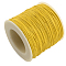 Eco-Friendly Waxed Cotton Thread Cords, Macrame Beading Cords, for Bracelet Necklace Jewelry Making, Gold, 1mm, about 100yards/roll