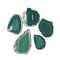 Natural Agate Pendants, Agate Slices, Dyed & Heatsd, Nuggets, Dark Green, 48~105x39~68x4~7mm, Hole: 1.8~2mm, about 25pcs/1000g