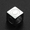 Non-Tarnish 201 Stainless Steel European Beads, Large Hole Beads, Horizontal Hole, Cube, Stainless Steel Color, Letter.O, 7x7x7mm, Hole: 5mm