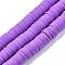 Flat Round Handmade Polymer Clay Beads, Disc Heishi Beads for Hawaiian Earring Bracelet Necklace Jewelry Making, Plum, 12mm