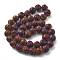 Electroplated Natural Lava Rock Beads Strands, Round, Purple Plated, 10mm, Hole: 1.6mm, about 43pcs/strand, 16.14''(41cm)