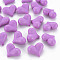 Opaque Acrylic Beads, Heart, Medium Orchid, 17x22x10mm, Hole: 1.4mm