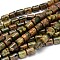 Natural Rhyolite Jasper Triangular Prism Bead Strands, 13x10x10mm, Hole: 1mm, about 31pcs/strand, 16 inch