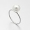 Brass Acrylic Pearl Finger Rings for Wedding Jewelry, Real Platinum Plated, 16mm