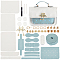 DIY Imitation Leather Satchel Crossbody Bag Kits, with Iron & Alloy Finding, Needle, Thread, Magnetic Clasp, Flamingo Tag, Pale Turquoise, 4.3x18.6x0.17cm, Hole: 1.6mm