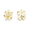 Alloy Glass Rhinestone Pendants, Flower, Light Gold, 20.5x16.5x3.5mm, Hole: 1.6mm