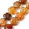 Natural Red Agate Beads Strands, Flower, 14x14x5.5mm, Hole: 1.2mm, about 29pcs/strand, 14.80''(37.6cm)