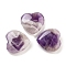 Heart Natural Amethyst Worry Stone, Anxiety Healing Thumb Stone, 19.5~20.5x20~20.5x5.8~6.8mm