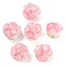 Simulation Lotus Shape Acrylic Beads, Pink, 21x20mm, Hole: 1.5mm