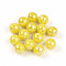 Electroplate Pearlized Glass Pearl Beads, Iridescent, Round, Yellow, 10x10mm, Hole: 1.2mm, about 346pcs/Pound