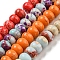 Synthetic Imperial Jasper Dyed Beads Strands, Rondelle, Mixed Color, 6~7x4~4.5mm, Hole: 1.2mm, about 90~94pcs/strand, 14.76''~15.08"(37.5~38.3cm)