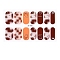 Full Cover Nail Stickers, 3D Nail Decals, Self-Adhesive, with Glass & Rhinestone & Plastic, for Nail Tips Decorations, Saddle Brown, 24x8.5~15mm, 24pcs/sheets