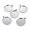 Alloy Pendant Cabochon Settings, Plain Edge Bezel Cups, DIY Findings for Jewelry Making, Cadmium Free & Lead Free, Flat Round, Gunmetal, 62.5x50x4mm