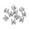 Alloy Initial Slide Charms with Grade A Rhinestones, for Personalized Name Necklaces Making, Lead Free & Nickel Free, Platinum, Letter.H, 12~13x8~13x4~5mm, Hole: 8x2mm