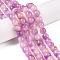 Dyed Natural White Jade Beads Strands, Two Tone, Barrel Beads, Violet, 10x8.5~9mm, Hole: 1mm, about 43~45pcs/strand, 14.76~15.6''(37.5~39cm)