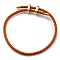 Leather Braided Cord Bracelets, Adjustable Bracelet, Chocolate, Inner Diameter: 5/8~2-7/8 inch(1.5~7.3cm)