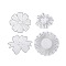 Carbon Steel Cutting Dies Stencils, for DIY Scrapbooking, Photo Album, Decorative Embossing Paper Card, Matte Platinum Color, Flower, 38.5~54x42~54.5x0.7mm, 4pcs/set