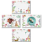 Rectangle with Animal Pattern Cotton Linen Cloth Table Mat, Mint Cream, 45x30cm, 4pcs/set