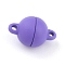 Alloy Magnetic Clasps with Loops, Round, Lilac, 13x8mm, Hole: 1.2mm