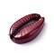 Baking Painted Alloy Beads, Cowrie Shell Shape, Dark Red, 19.4x12.5x5mm