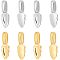 Unicraftale 8Pcs 2 Style 304 Stainless Steel Glue-on Flat Pad Pendant Bails, Golden & Stainless Steel Color, 23x7.5x1.5~6mm, Hole: 3~3.5x7~7.5mm, Tray: 3x7mm, 4Pcs/style