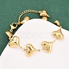 304 Stainless Steel Heart Link Chain Bracelets for Valentine's Day Gift BJEW-D359-17A-G-1