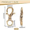 2Pcs Tibetan Style Brass Lobster Claw Clasp FIND-AR0002-51-2