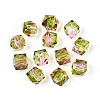 Two Tone Transparent Spray Painted Acrylic Beads ACRP-T005-26J-1