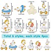 24Pcs 6 Styles Light Gold Tone Alloy Enamel Pendants ENAM-SC0004-60-2