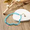 Glass Seed Beaded Flower Necklace with Alloy Enamel Bee Charm NJEW-JN03817-01-2