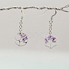 8Pcs 4 Styles Flower & Moon & Oval & Hexagon Natural Amethyst Copper Wire Wrapped Chip Big Pendants G-DC0001-26-4
