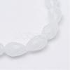 Teardrop Faceted Imitation Jade Glass Beads Strands GLAA-Q052-A05-2