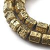 Electroplated Natural Lava Rock Beads Strands G-A251-A01-01C-3