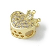 Rack Plating Brass Micro Pave Clear Cubic Zirconia Beads KK-A220-09G-2