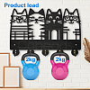 Wood & Iron Wall Mounted Hangers HJEW-WH0055-066-4