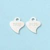925 Sterling Silver Heart Chain Extender Connectors STER-P053-02S-2