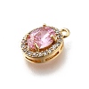 Brass Micro Pave Cubic Zirconia Pendants KK-D312-09G-03-2