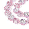 Electroplate Transparent Glass Beads Strands EGLA-N055-01E-3