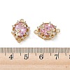 Brass Micro Pave Cubic Zirconia Connector Charms KK-P355-12G-03-3