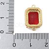Rack Plating Brass Micro Pave Clear Cubic Zirconia Rectangle Connector Charms KK-A234-028-4