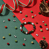 Christmas Theme 84Pcs 7 Colors Handmade Polymer Clay Rhinestone Round Beads RB-PA0001-06-5