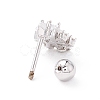 Snowflake Clear Cubic Zirconia Stud Earrings for Women EJEW-A065-03P-2