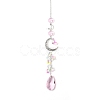 Glass Moon Hanging Suncatcher Pendant Decoration LS-DJEW-PW0008-10B-1
