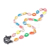 Acrylic Aluminium Cable Chain Necklaces NJEW-JN03627-3