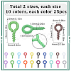 500Pcs 20 Style Spray Painted Iron Screw Eye Pin Peg Bails IFIN-SC0001-48-2