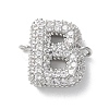 Brass Micro Pave Cubic Zirconia Letter Links KK-I717-04B-P-1