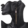 Rectangle Mixed Stone Dangle Earrings EJEW-JE06750-2