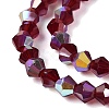 AB Color Plated Transparent Glass Beads Strands GLAA-G127-01-01C-4