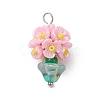 Glass Seed Beaded Flowerpot Pendants PALLOY-MZ00520-05-1