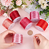 5 rolls 5 colors Nylon Satin Rattail Cords NWIR-PH0002-09B-02-3
